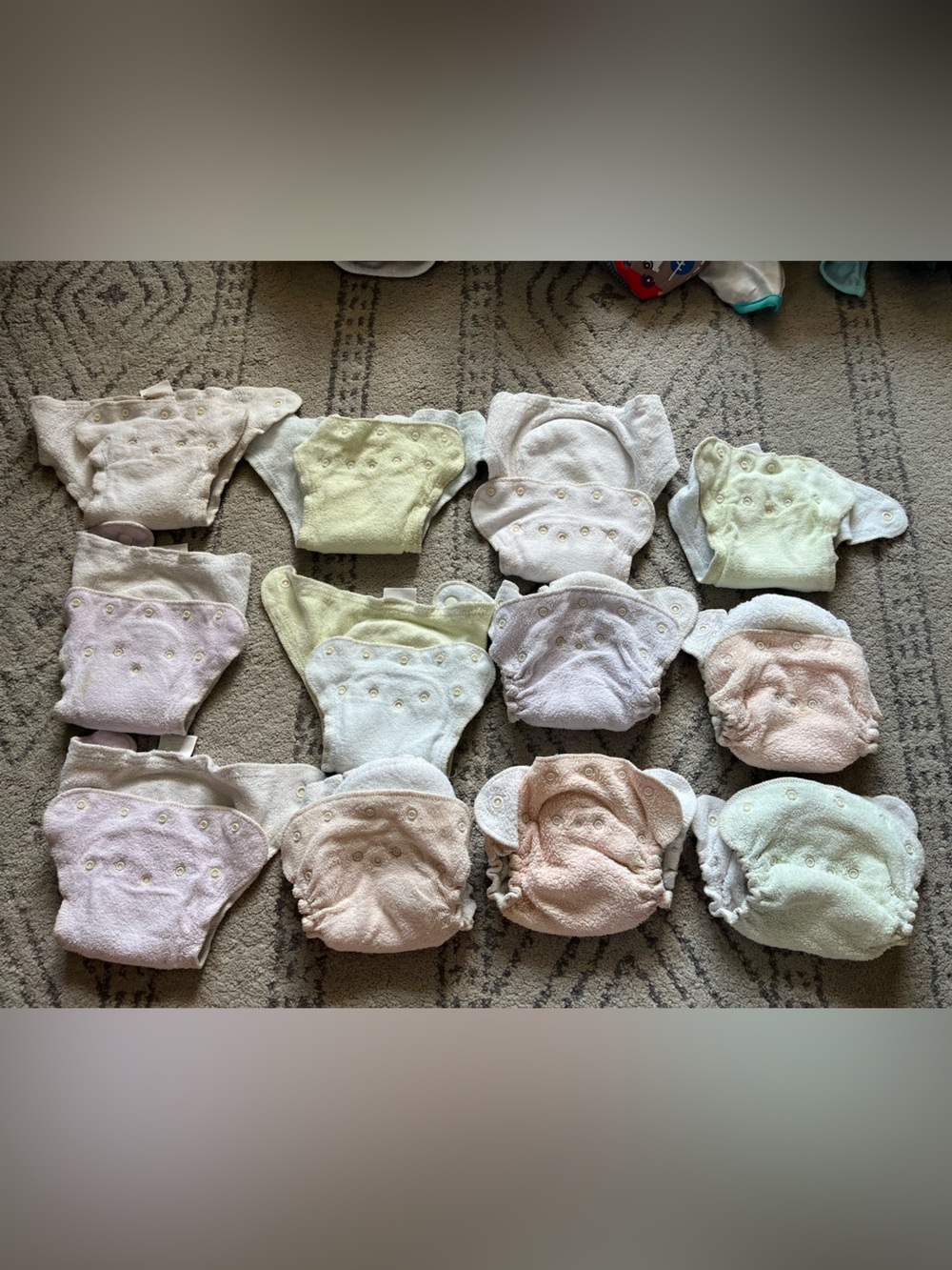 Multi-Pack Kissaluvs Terry Cloth Cloth Diaper Inserts - Pastel Colors